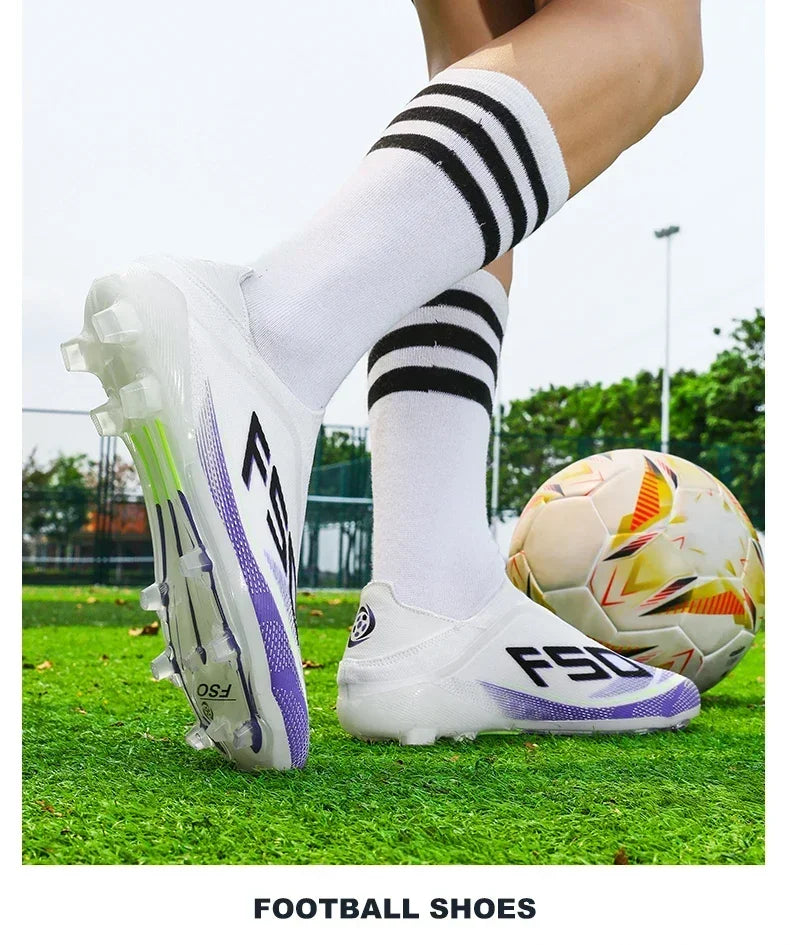 New Men Soccer Shoes Hot-selling Grass Cleats High-quality Match Outdoor Football Boots Non-Slip Boys Sneakers High-top Light