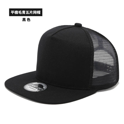 New style hip-hop baseball cap, best-selling, sun protection cap for beach, duckbill cap, light blue flat brim mesh cap