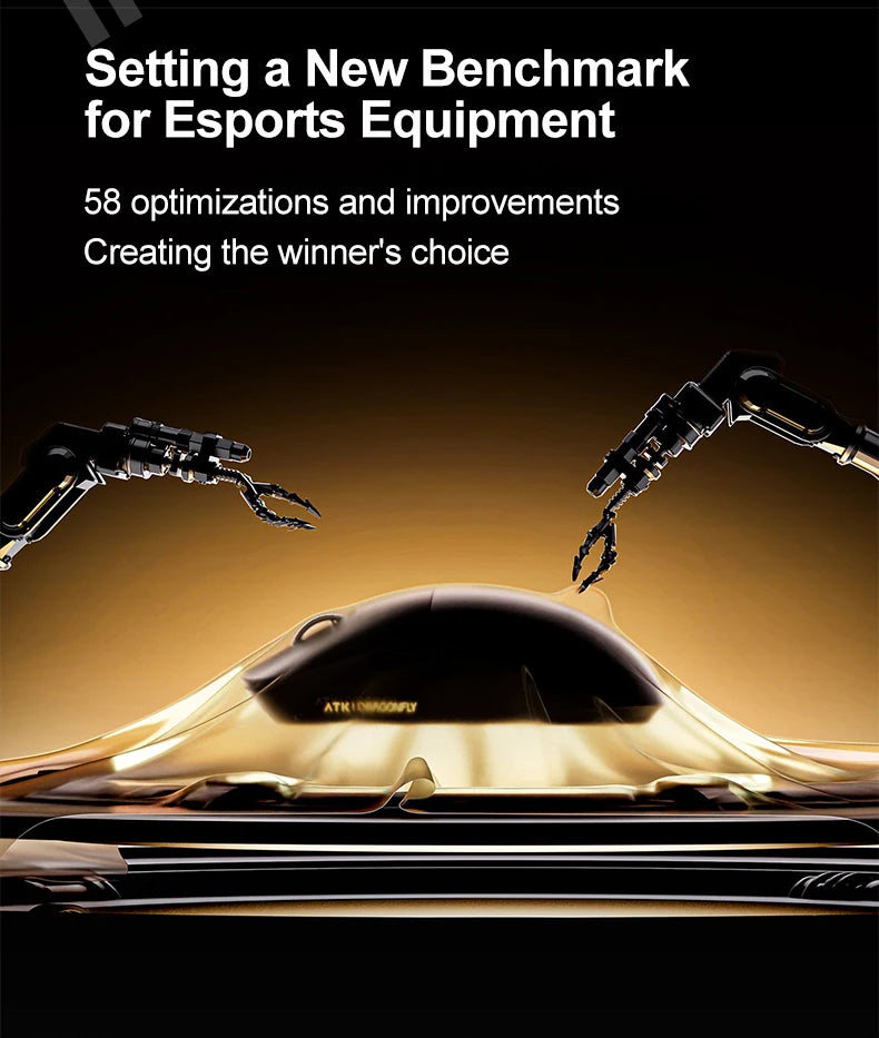 Bezprzewodowa mysz gamingowa ATK Dragonfly A9 Ultimate A9 Air PAW3950 ultralekka ergonomiczna mysz e-sportowa FPS dla graczy CSGO A9 Ultra