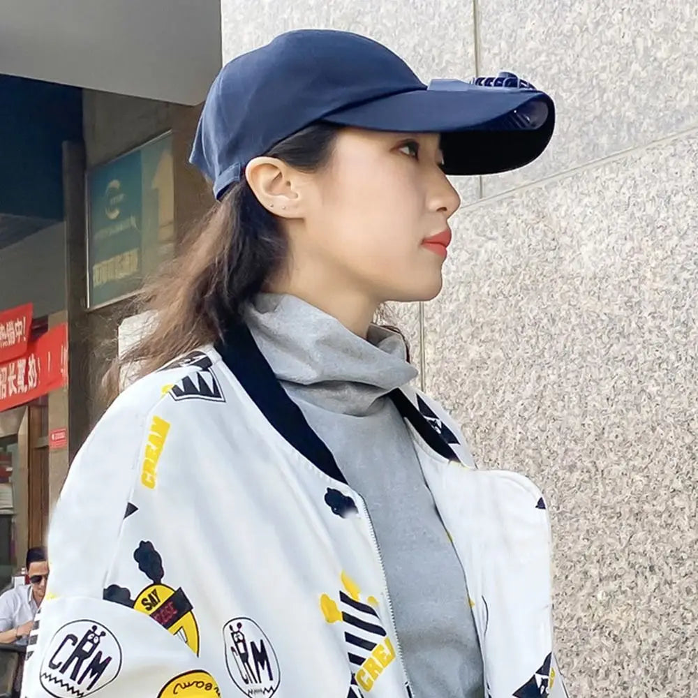 cap with fan Summer USB Charging Cooling Fan Baseball Cap Outdoor Golf Sunscreen 2 Speed Adjustable Peaked Hat Hiking cap fan