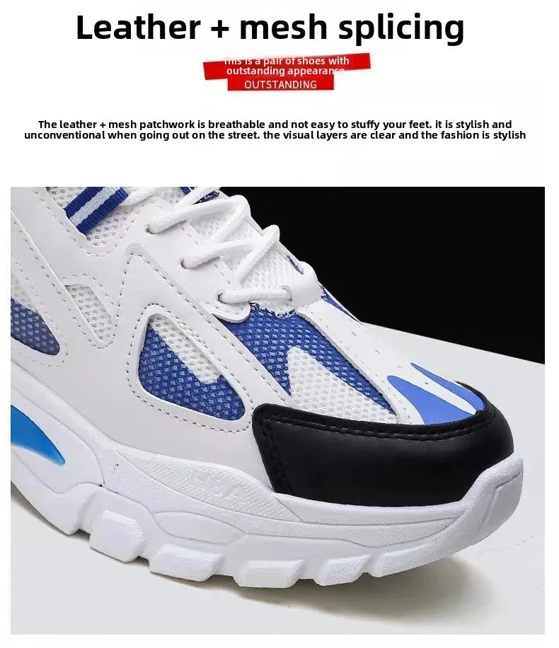 Spring New Style Breathable Thick Bottom Heightening Sports Dad Shoes Men Korean Version Trendy Casual Shoes Autumn Model
