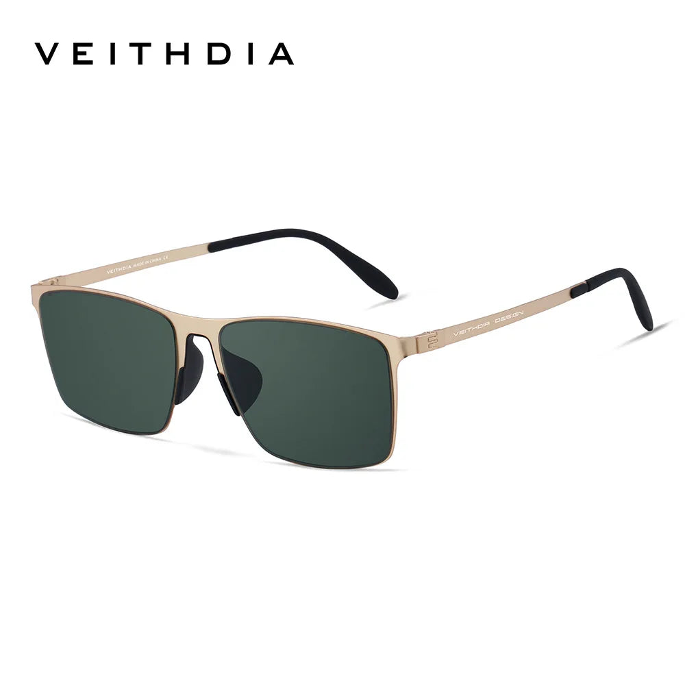 VEITHDIA Brand Fashion Sunglasses Stainless Steel High-definition Nylon Lens Polarized UV400 Eyeglasses For Men Women,  8212