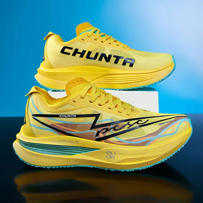 Zapatillas de running con placa de carbono para maratón, para hombre y mujer, deportivas especializadas, transpirables, ligeras y cómodas Chunta