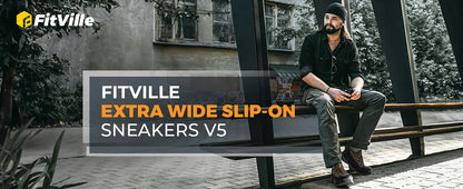 Sneakers larghe Fittington da uomo, scarpe da trekking slip-on, scarpe da corsa da uomo morbide e comode, scarpe da passeggio antiscivolo con supporto per l'arco plantare