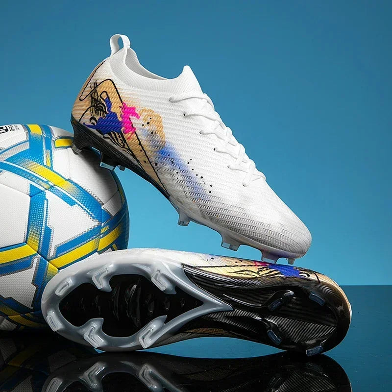 Nouvelles chaussures de football pour hommes, ultralégères, crampons longs FG, chaussures d'entraînement, chaussures de football antidérapantes pour l'extérieur, livraison directe