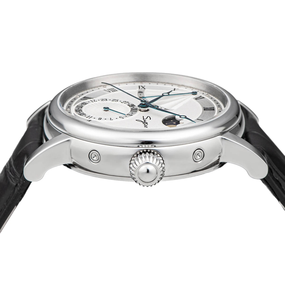 Sugess Moonphase Men's Watch Automatic Mechanical Watches for Tianjin Movement Sapphire Glass Water Resistant Wristwatches New