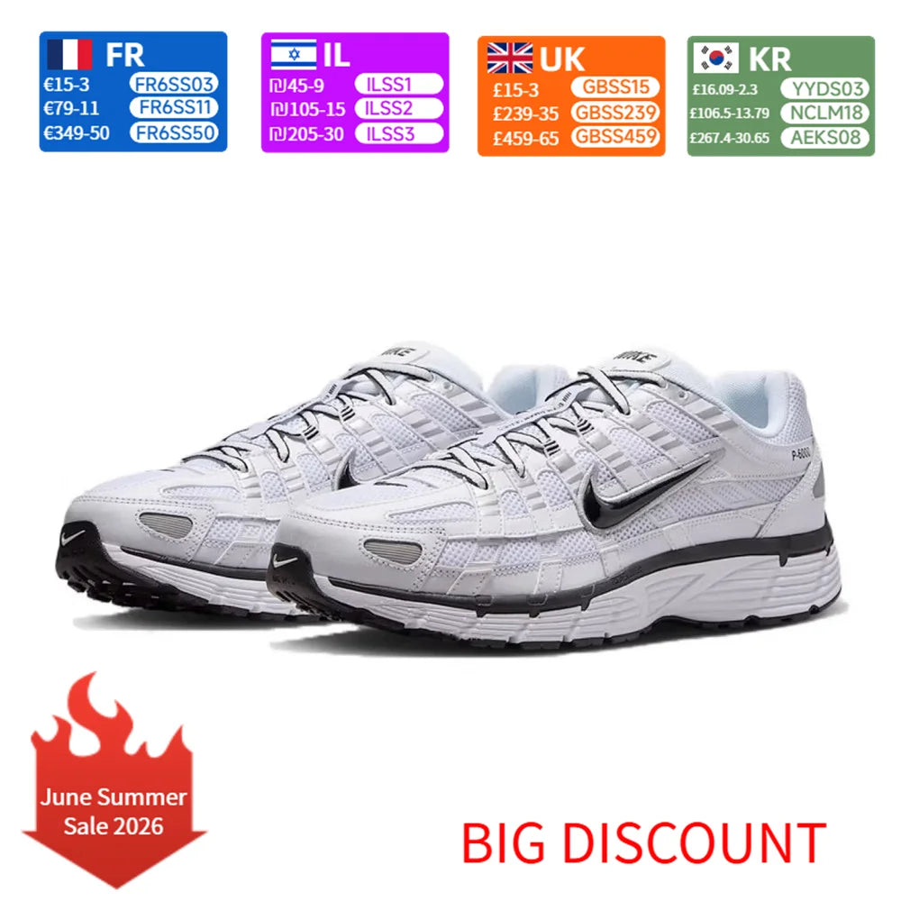 Nike P-6000 Ανδρικά παπούτσια για τρέξιμο, ρετρό στυλ, εξαιρετική απορρόφηση κραδασμών, ελαφριά και άνετα για καθημερινή χρήση CD6404-107