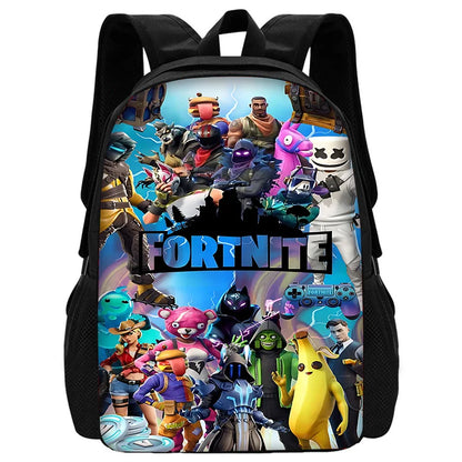 Mochila Escolar Infantil Hot Game com Lancheiras, Design-F-FortniteS, Estojos para Lápis, Mochilas Escolares para Rapazes e Raparigas, Melhor Presente