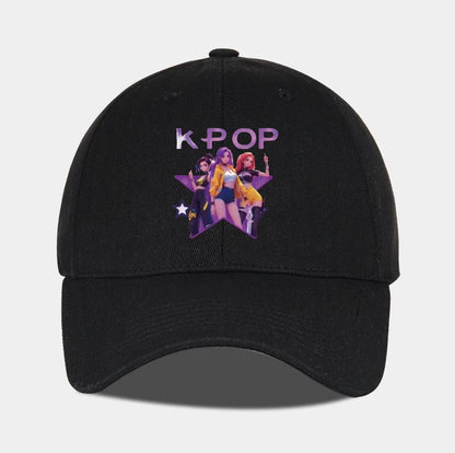 K-POP-baseballpet met print van cartoonmeisjesgroep - Unisex casual retro verstelbare ‘dad cap’ - Y2K-zonnepet