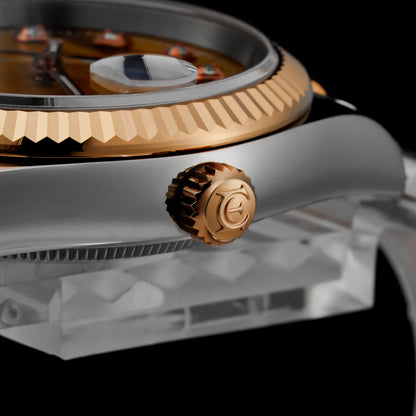 Eniton 36mm Men's Mechanical Watch with Stainless Steel Peacock Stone Tiger Eye Dial And NH35 Movement