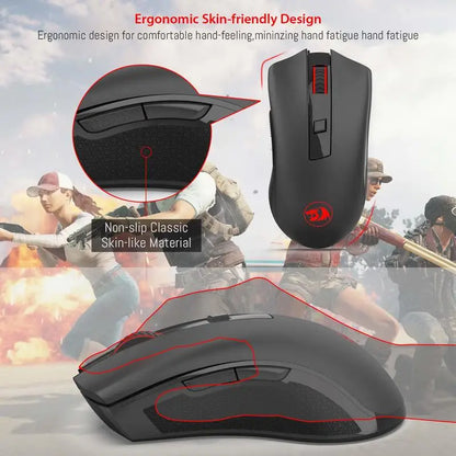 Bezdrôtová optická myš Redragon M652 2.4G s USB prijímačom, prenosná herná a kancelárska myš, 5 nastaviteľných úrovní DPI