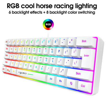New Mini Gaming keyboard Wired Thin Film Keyboard 61-key Touch RGB Glow Multiple Quick Key Combination Suitable For Gaming Offic