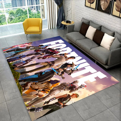 F-Fortnites Cartoon Game Carpet Rug for Playroom Bedroom Living Room Sofa Home Doormat Decor,Area Rug Non-slip Floor Mat Gift