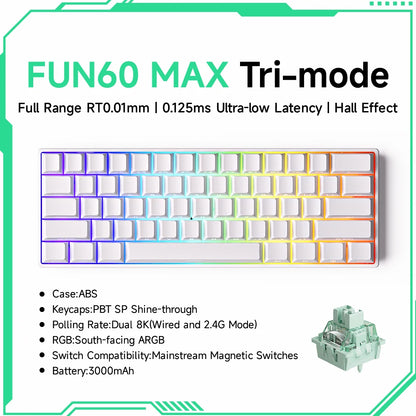 Teclado magnético Akko MonsGeek FUN68 FUN60 PRO&MAX HE 60% 65% para gaming, teclados gaming Rapid Trigger 8K, teclado personalizado para gamer e esports
