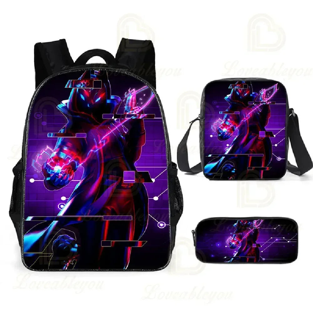 F-FORTNITE Battle Games Backpack for Children School Bag Boys Girls Primary Crossbody Pencil Case Kids Toddler Backpack