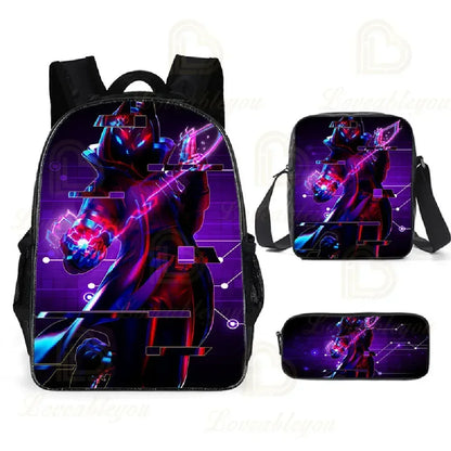 F-FORTNITE Battle Games Backpack for Children School Bag Boys Girls Primary Crossbody Pencil Case Kids Toddler Backpack