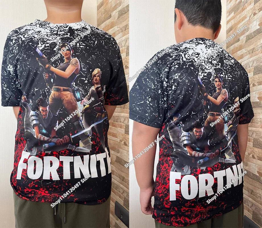 Japán anime Fortnite nyári póló férfiaknak és nőknek, Battle Royale, rövid ujjú, hétköznapi, kényelmes, laza Harajuku streetwear