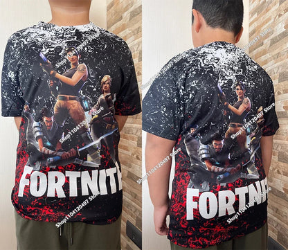 Japán anime Fortnite nyári póló férfiaknak és nőknek, Battle Royale, rövid ujjú, hétköznapi, kényelmes, laza Harajuku streetwear