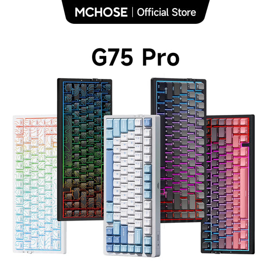 MCHOSE G75 Pro Wireless Mechanical Keyboard 75% Layout Gasket Mounted 5 Layers Dampening RGB Backlit Tri-Mode Hot Swappable