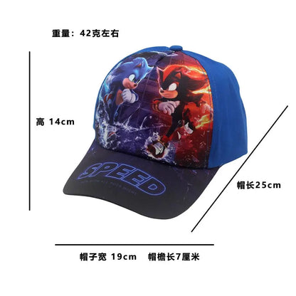 Última novedad: gorra de béisbol infantil ajustable de 48-54 cm con estampado Sonic, colas de anime, Knuckles, sombrero de sol Shadow, erizo azul, gorra para bebé para actividades al aire libre, regalo