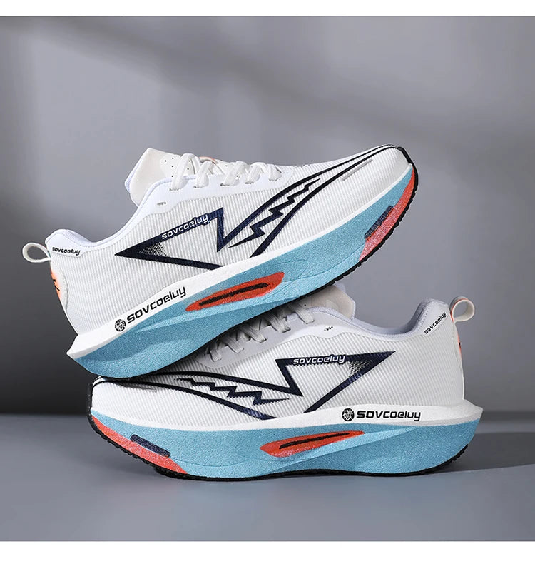 Sapatilhas de corrida com placa de carbono, especialidade maratona, para homem e mulher, desportivas, respiráveis, leves, confortáveis, atléticas e antiderrapantes