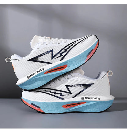 Sapatilhas de corrida com placa de carbono, especialidade maratona, para homem e mulher, desportivas, respiráveis, leves, confortáveis, atléticas e antiderrapantes