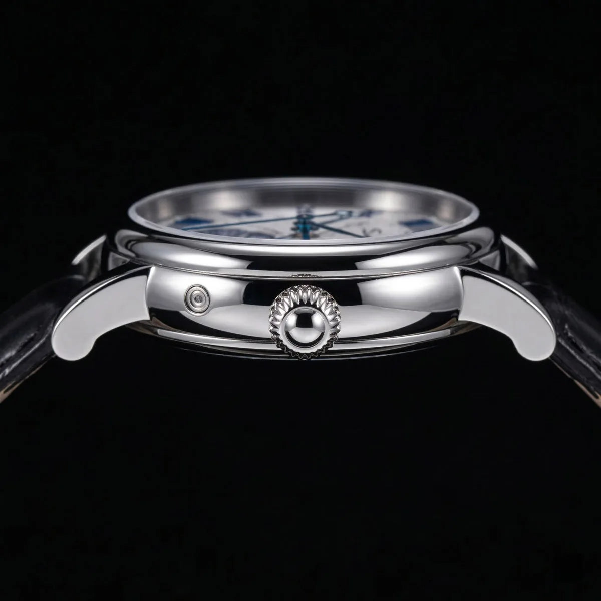 Sugess Watches for Men Automatic Mechanical Watch Moonphase Tianjin ST2108 Waterproof Date Hands Sapphire Crystal Rome Wave Dial