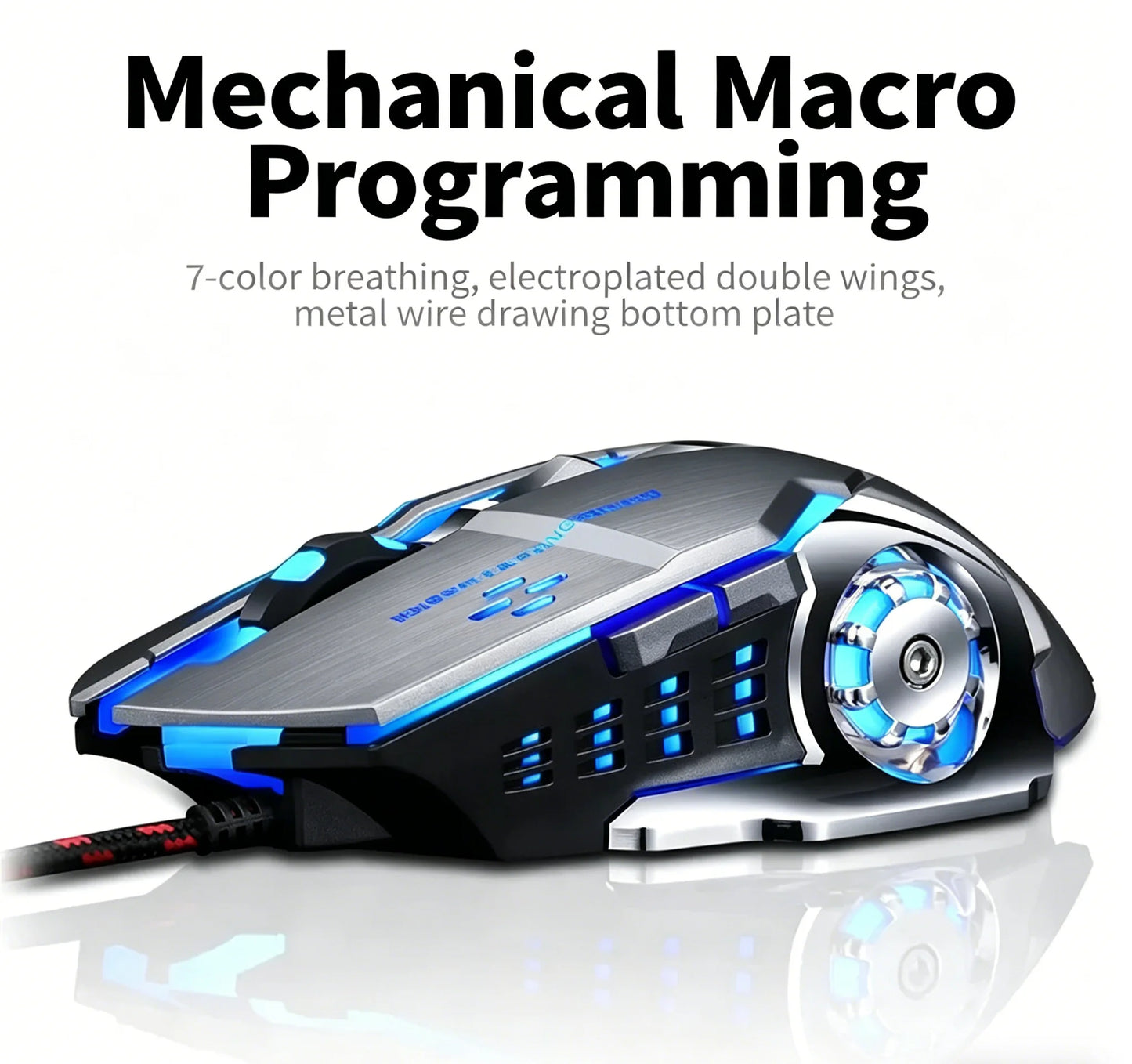 RGB Dual-Mode Wired Mouse 2.4G Wireless Mouse Gaming Mouse Rechargeable Silent Mouse 3600 DPI Adjustable Mouse Mice for Laptop