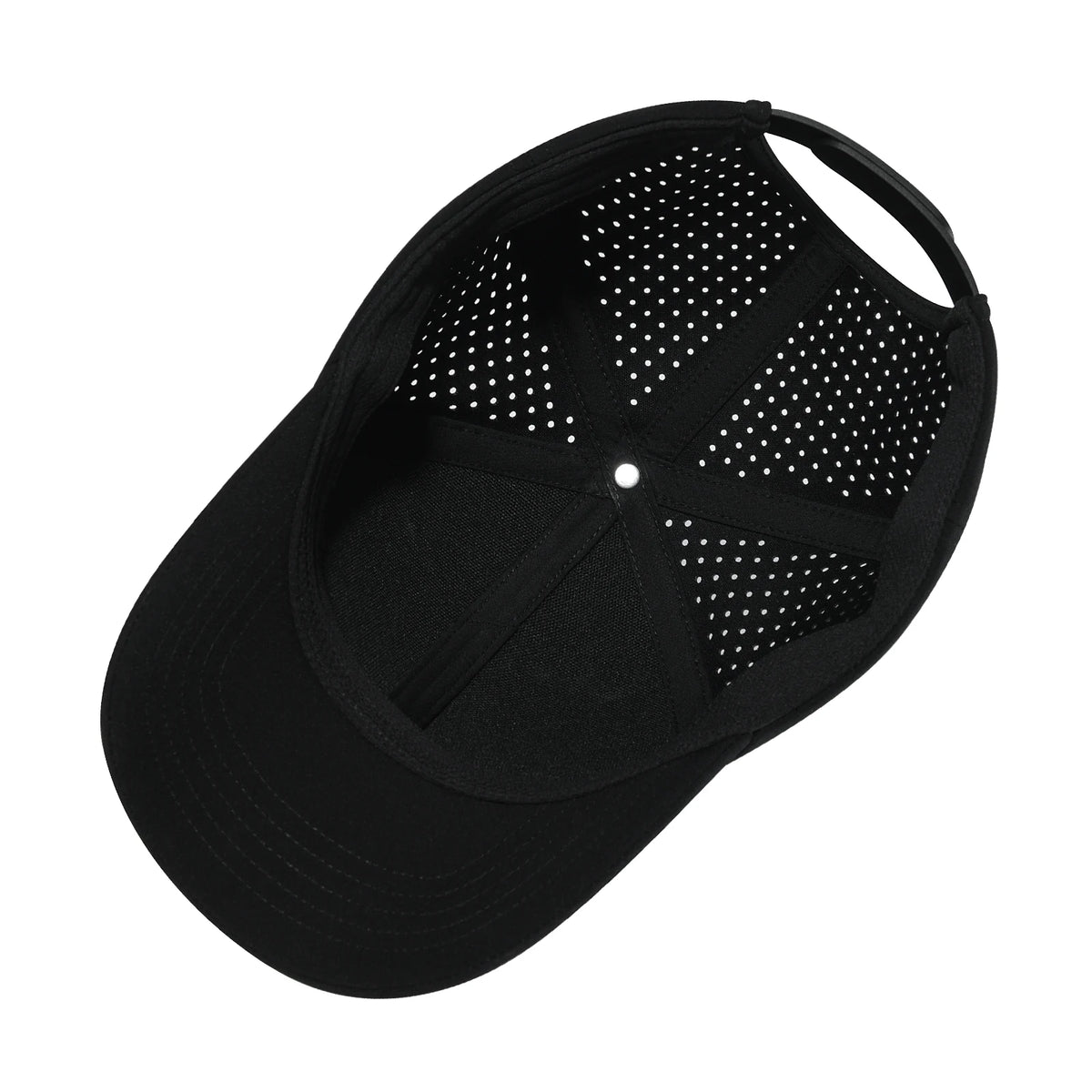 VOBOOM Șapcă de baseball pentru bărbați, cu uscare rapidă, din plasă tăiată cu laser, cu bor curbat, tip snapback, pentru alergare în aer liber și călătorii, negru