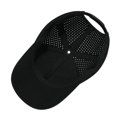 VOBOOM Șapcă de baseball pentru bărbați, cu uscare rapidă, din plasă tăiată cu laser, cu bor curbat, tip snapback, pentru alergare în aer liber și călătorii, negru
