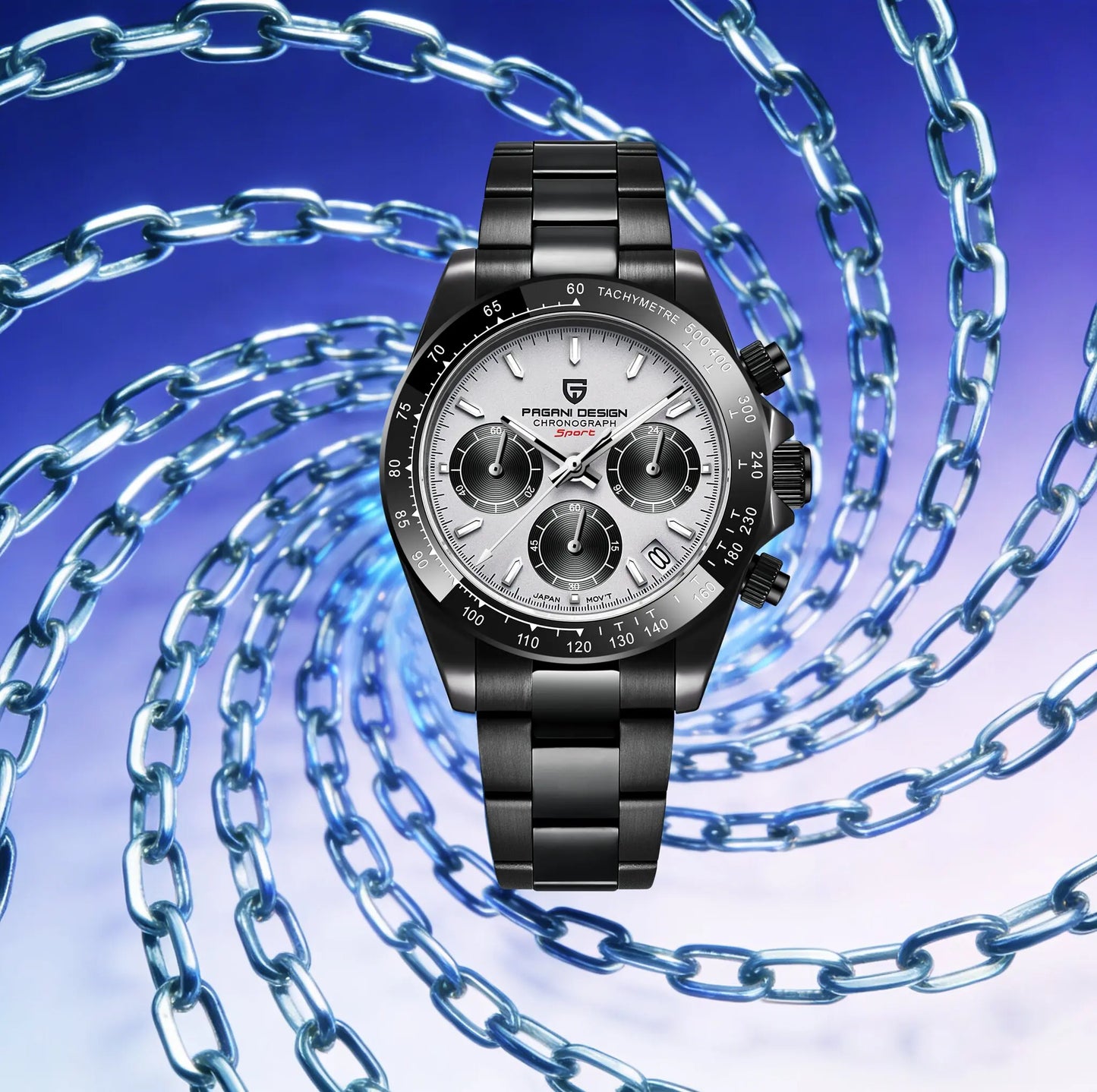 PAGANI DESIGN Men Exquisite Quartz Watch Luxury Choice VK63 Sapphire Mirror Stainless Steel Calendar Small Three-Pin Chronograph