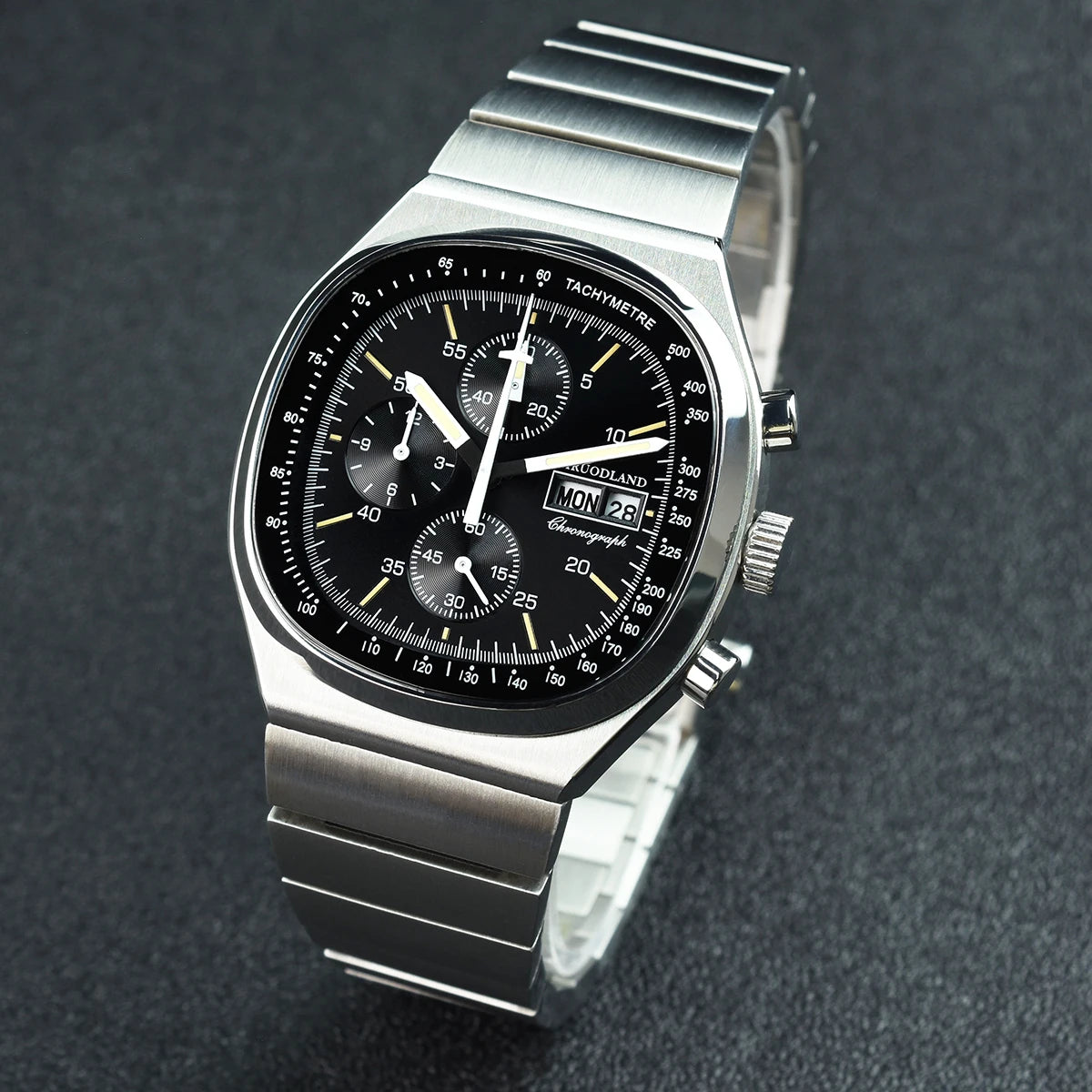 Hruodland new 2025 new 0S00 retro men's quartz chronograph sapphire stainless steel waterproof 5Bar luminous C3 reloj hombre