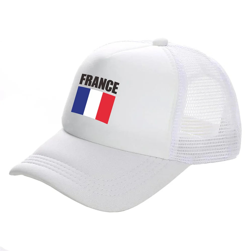 Franciaország Trucker sapkák Divatos, menő francia sapkák Baseball sapka Nyári, szabadtéri, napvédő hálós sapkák