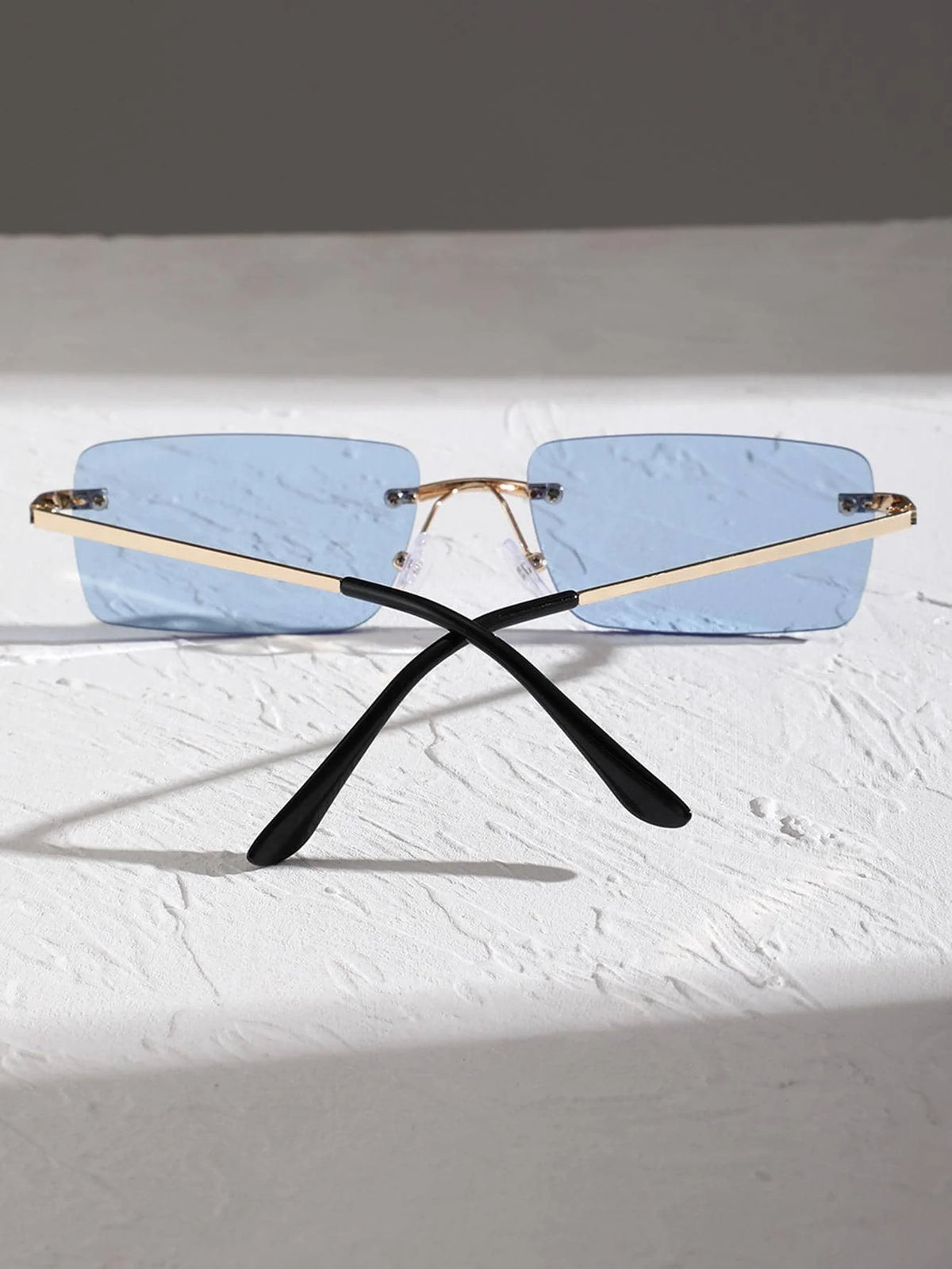 1/2PCS Unisex Metal Square Frame Fashio Rimless Sunglasses For Outdoor Beach Party