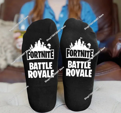 Meias Desportivas FORTNITE de Verão Pretas e Brancas, Respiráveis, Baixas e Invisíveis, em Algodão Macio para Desporto e Uso Casual