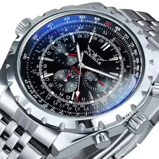 JARAGAR 212 Relógio mecânico automático para homem, estilo empresarial de luxo, com calendário semanal, relógio para homem, presente premium, Reloj Hombre