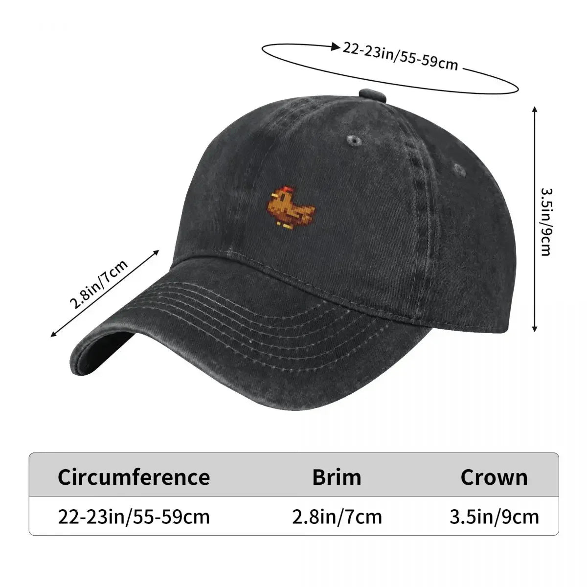Stardew Valley Chickens Baseball Cap Rugby Wild Ball Hat Anime Luxury Brand Men Women's