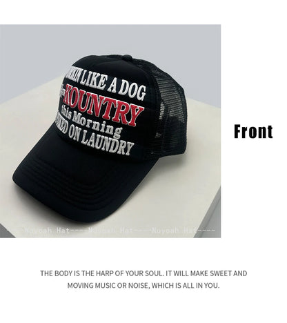 New Unisex Color Block 3D Printed Letter Baseball Hats Sunshade Hip Hop Breathable personal Trucker Caps Mesh Versatile fashion