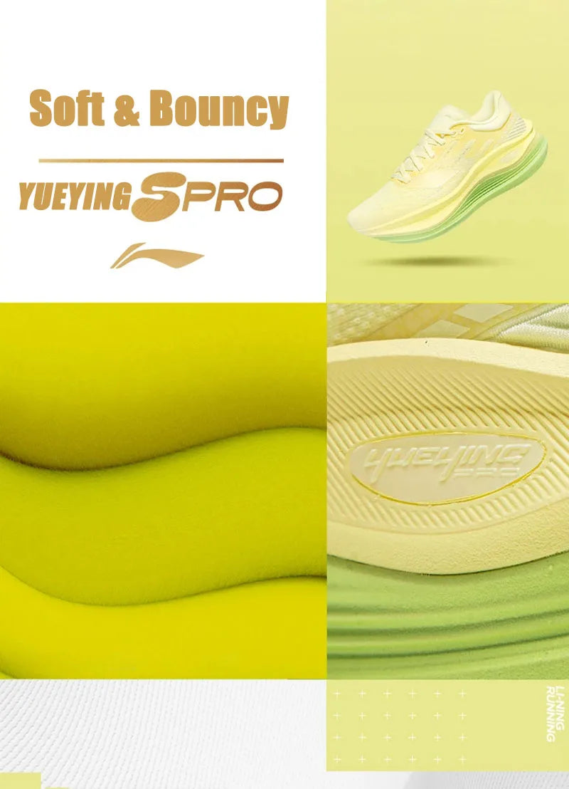 „Li-Ning“ moteriški bėgimo bateliai „YUEYING 5 PRO“ su optimizuota amortizacija ir plačiu pirštų skyriumi, atspindintys „SUPER BOOM“ „LiNing“ sportiniai bateliai ARHV014