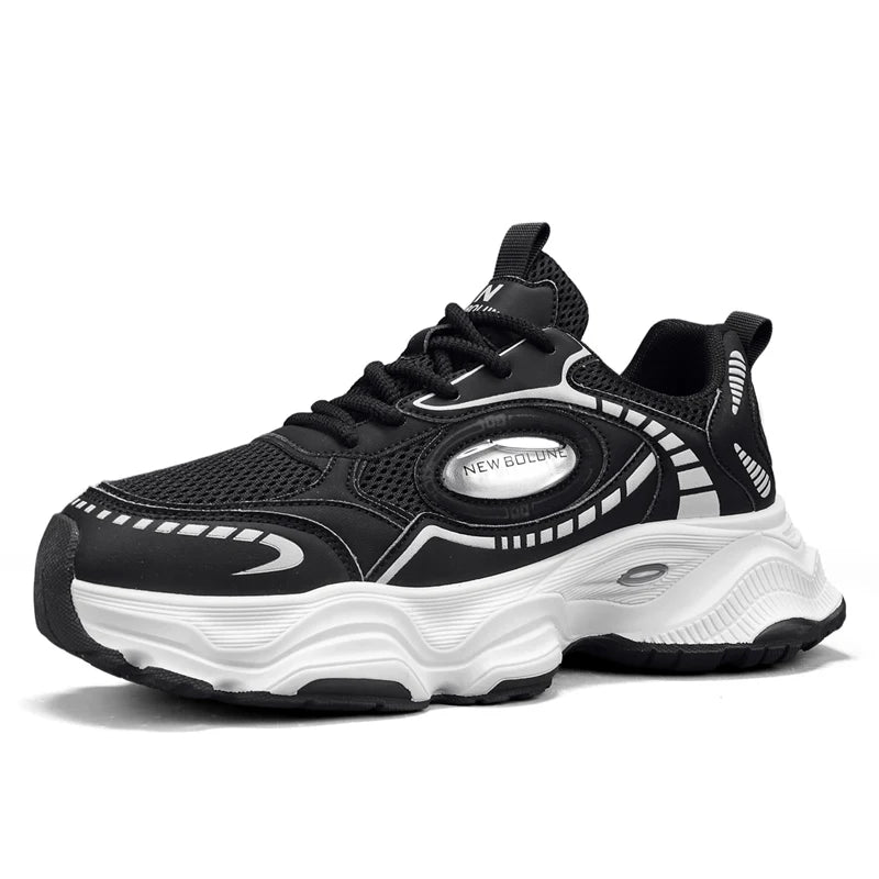 Herren-Sportschuhe – Neu, aus Mesh, atmungsaktiv, mit dicker Sohle, höhenverstellend, strapazierfähig, für den täglichen Weg zur Arbeit, vielseitig einsetzbare Freizeit-Sneaker