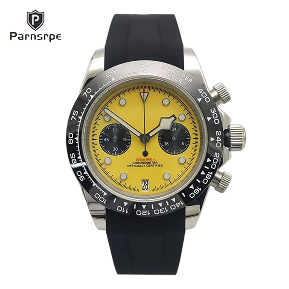 2025 New Design Vintage Men's Watch Moon Quartz Watch Men's Speed Sport Chronograph AR Sapphire VK64 Clock Men watch