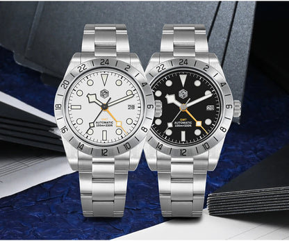 San Martin Nuevo reloj mecánico automático NH34 BB GMT de 39mm, reloj deportivo de zafiro, luminoso, impermeable 100m para hombre, Relogio SN0054