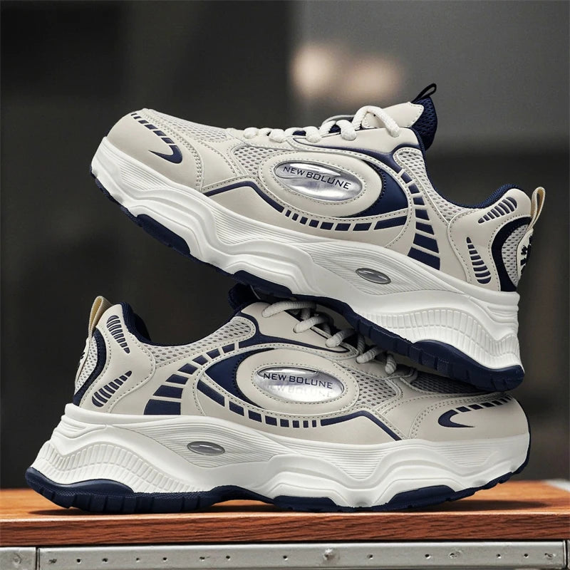 Herren-Sportschuhe – Neu, aus Mesh, atmungsaktiv, mit dicker Sohle, höhenverstellend, strapazierfähig, für den täglichen Weg zur Arbeit, vielseitig einsetzbare Freizeit-Sneaker