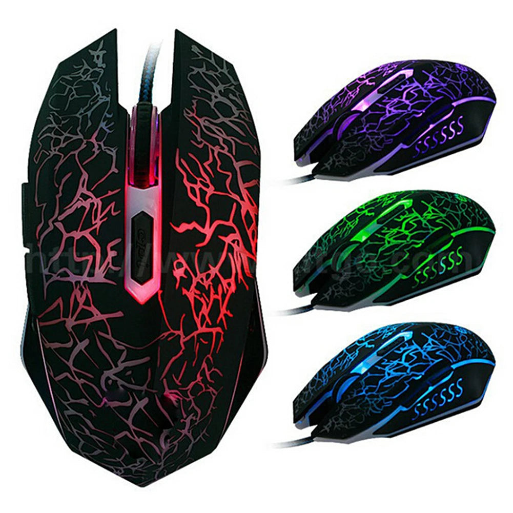 2400 DPI USB-bedrade gamingmuis met ledverlichting, professionele gamermuis, ergonomische computermuis voor PC, laptop en Macbook