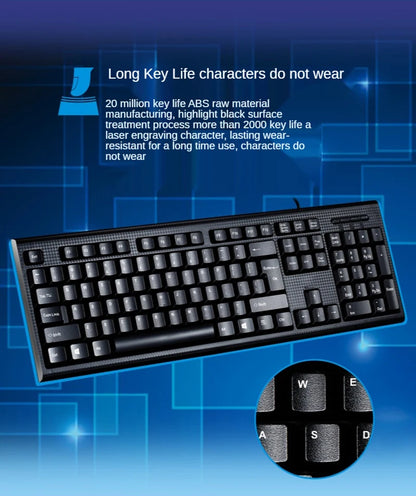 Teclado individual Q9 USB de porta quadrada, para escritório, empresa e casa, PS2 de entrada redonda, com fios, para computador de secretária