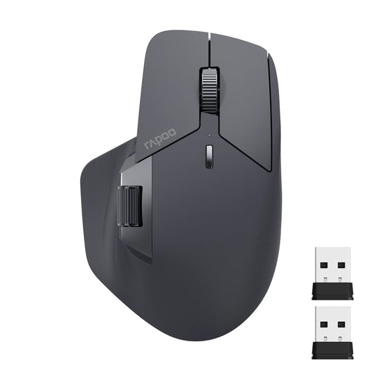 Rapoo MT760L/MT760M genopladelig trådløs mus med flere tilstande, ergonomisk, 4000 DPI, understøtter op til 4 enheder, Bluetooth-mus