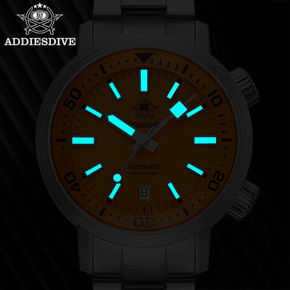 ADDIESDIVE New AD2541 Men Watch 200m Waterproof Sapphire Crystal BGW9 Luminous 316L Stainless Steel Automatic Mechanical Watch