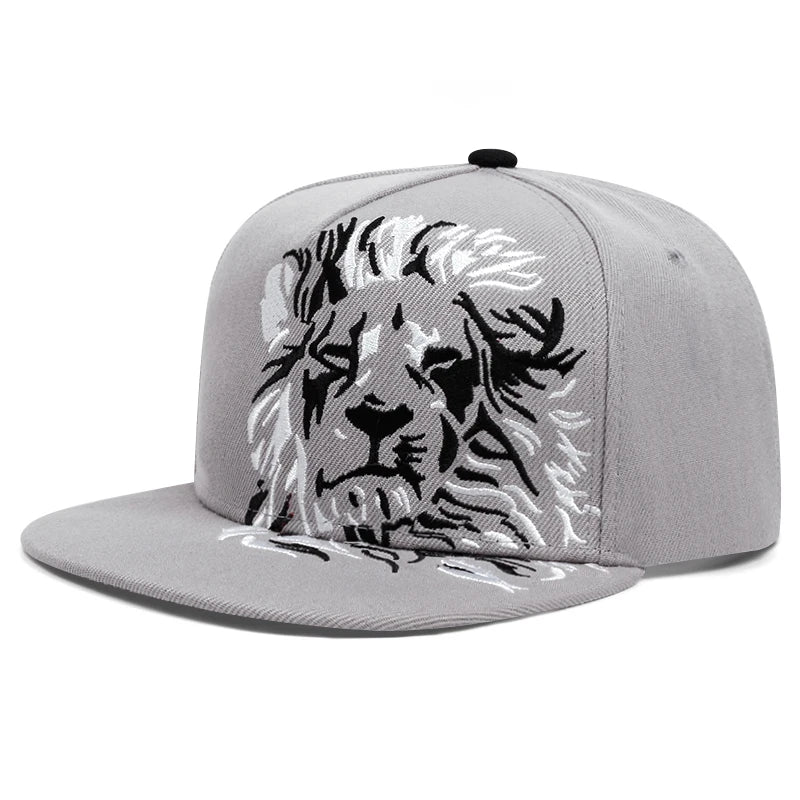 „Lion Eagle“ siuvinėta mados vyriška gatvės stiliaus hiphopo kepurė, beisbolo kepurė, moteriška laisvalaikio ir sporto kepurė nuo saulės, plokščia krašto kepurė
