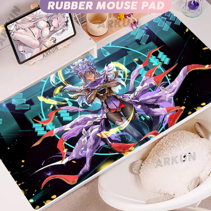 Alfombrilla de ratón gaming XXL de goma suave para escritorio y oficina, 900x400, estilo anime con chica gamer de Overwatch y FPS grandes