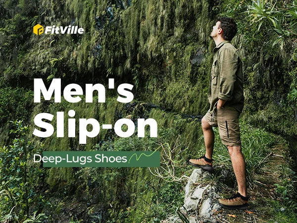 Sneakers larghe Fittington da uomo, scarpe da trekking slip-on, scarpe da corsa da uomo morbide e comode, scarpe da passeggio antiscivolo con supporto per l'arco plantare